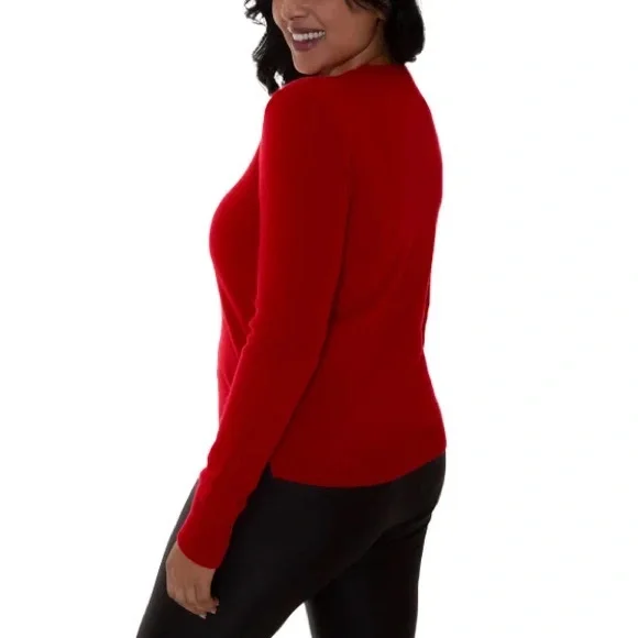 Mario Serrani Red Cashmere Crew Neck Sweater – Size S – 100% Cashmere – NWT - Picture 4 of 12